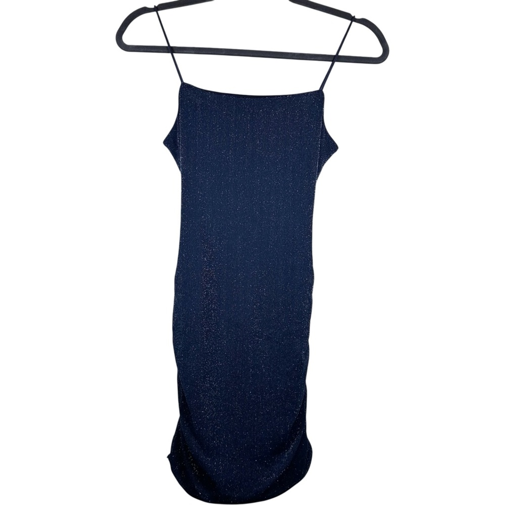 Vintage City Triangles Navy Blue Sparkle Bodycon Dress Medium